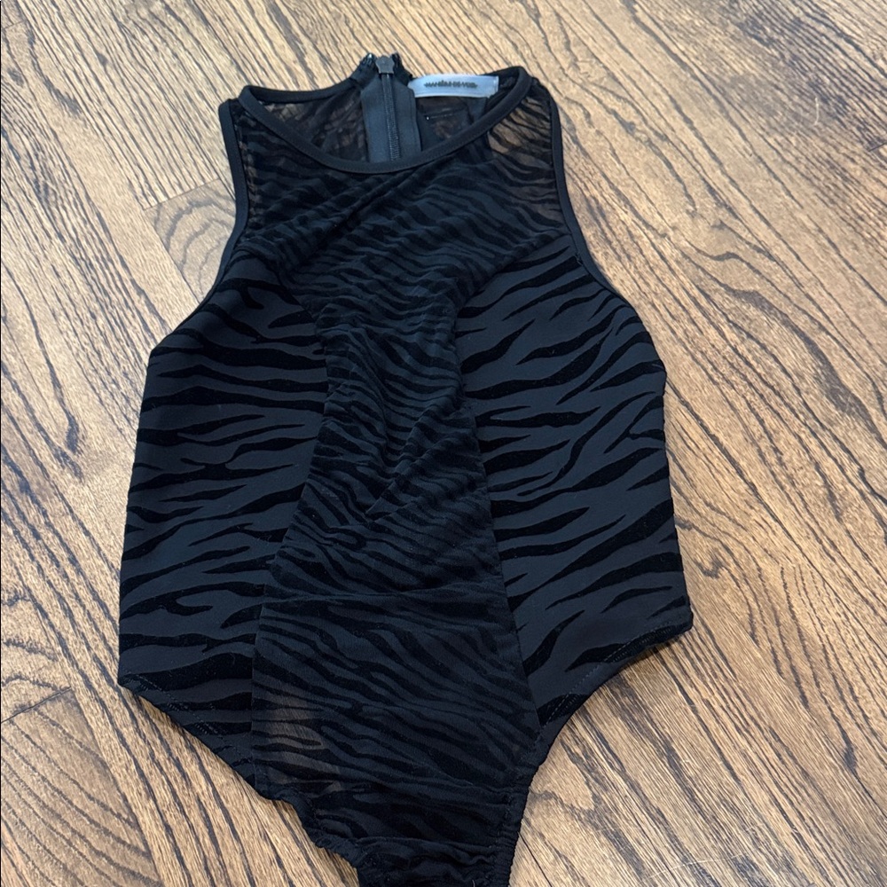 Black Zebra Print Bodysuit